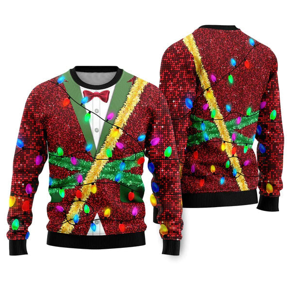 Light Christmas Ugly Christmas Sweater For Men & Women Christmas Gift Sweater US1068 - WeCustomit
