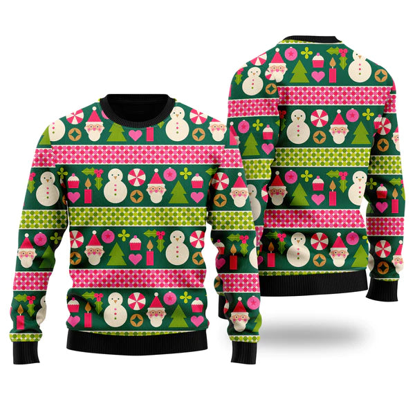 Snowman Santa In Green Ugly Christmas Sweater For Men & Women Christmas Gift Sweater US1976 - WeCustomit