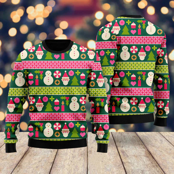 Snowman Santa In Green Ugly Christmas Sweater For Men & Women Christmas Gift Sweater US1976 - WeCustomit