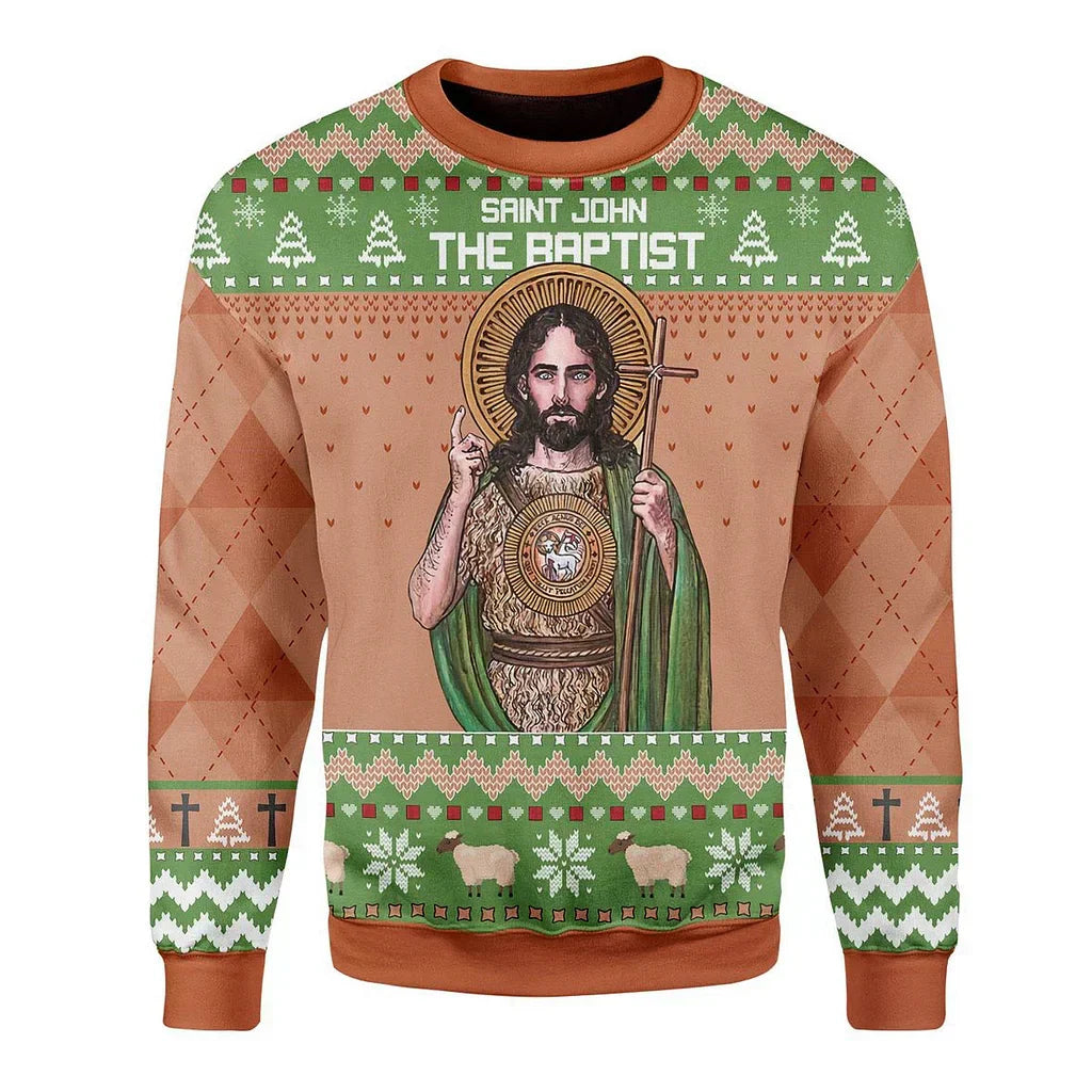 Saint John The Baptist Ugly Christmas Sweater For Men & Women Christmas Gift Sweater US4185 - WeCustomit