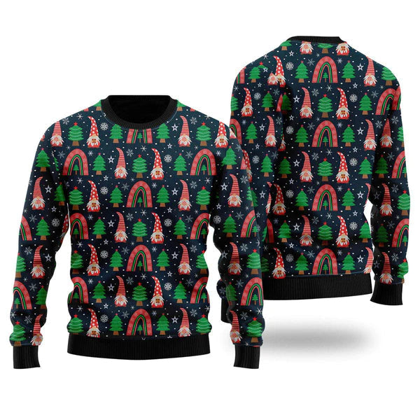 Gnomes With Boho Rainbow Pattern Ugly Christmas Sweater For Men & Women Christmas Gift Sweater US2210 - WeCustomit