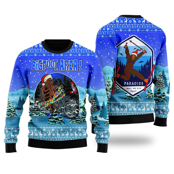 Bigfoot Area Ugly Christmas Sweater For Men & Women Christmas Gift Sweater US1607 - WeCustomit