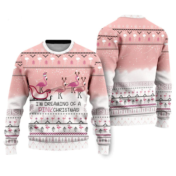 Flamingo Dream Ugly Christmas Sweater For Men & Women Christmas Gift Sweater US1747 - WeCustomit