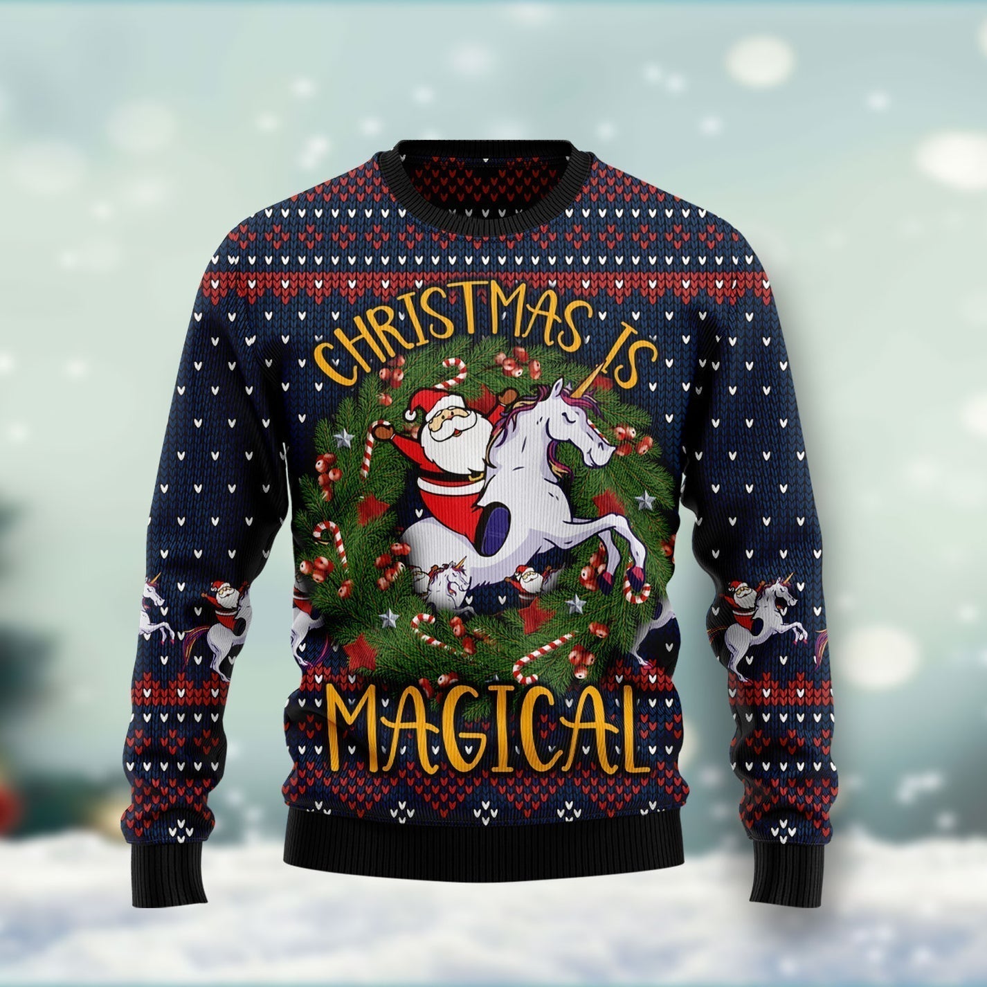 Unicorn Christmas Is Magical Ugly Christmas Sweater For Men & Women Christmas Gift Sweater US3506 - WeCustomit