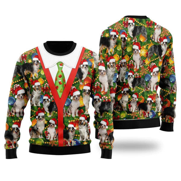 Dogs Xmas Pine Ugly Christmas Sweater For Men & Women Christmas Gift Sweater US2040 - WeCustomit