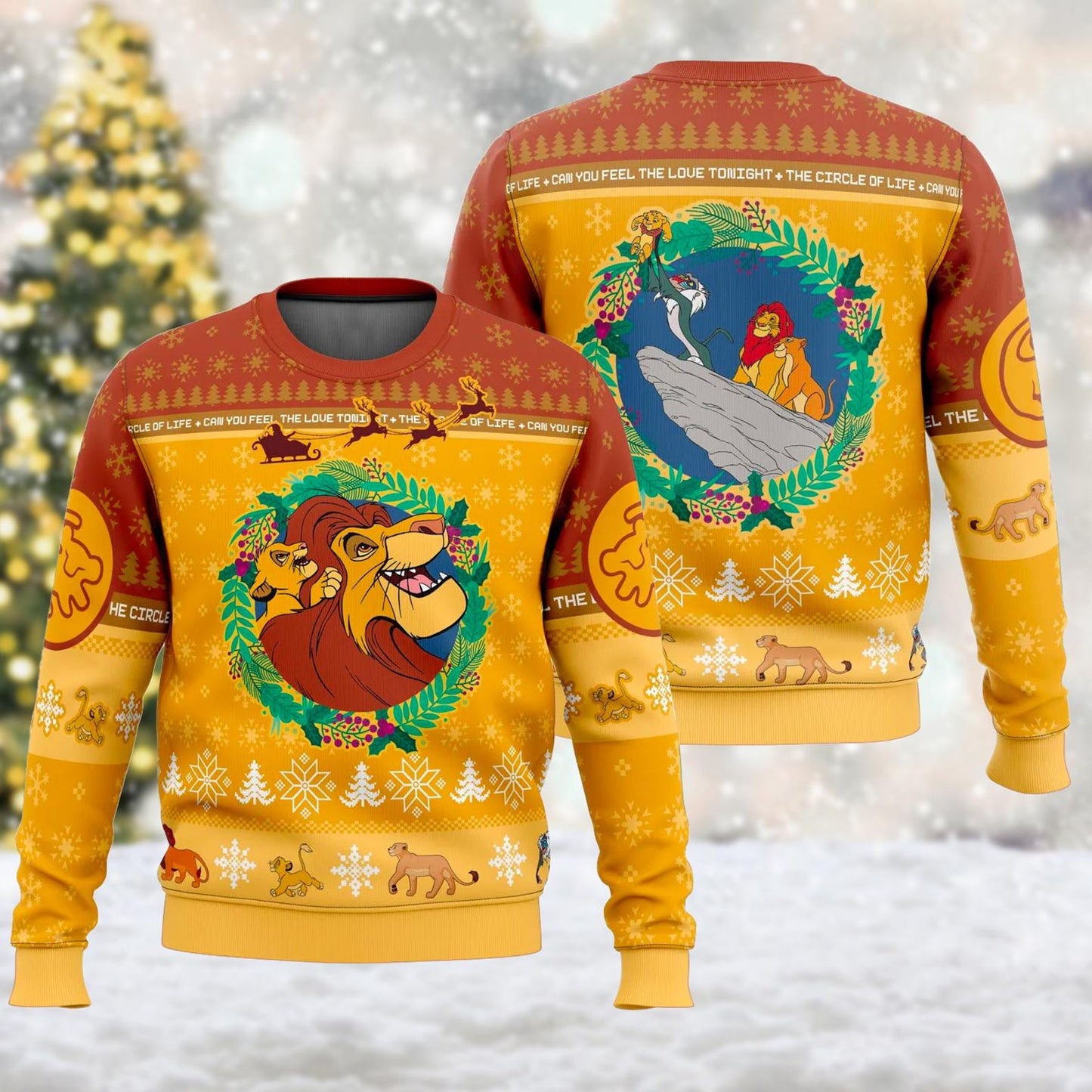 The Lion King Ugly Christmas Sweater, Lion King Santa Xmas Sweatshirt, Lion Movie Xmas Sweatshirt, Christmas Gift For Men Women Kid - WeCustomit