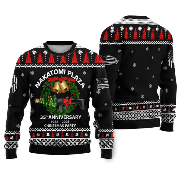 Warrior Nakatomi Plaza Ugly Christmas Sweater For Men & Women Christmas Gift Sweater US3782 - WeCustomit