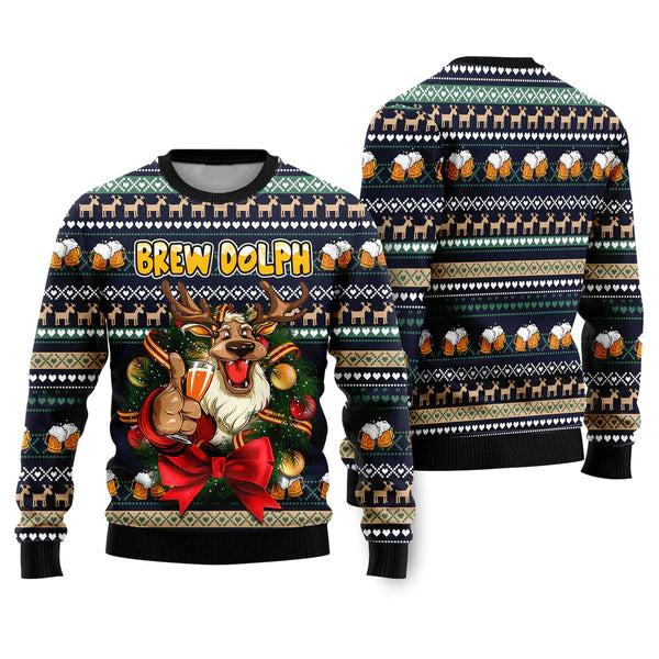 Reindeer Funny Ugly Christmas Sweater For Men & Women Christmas Gift Sweater US2289 - WeCustomit