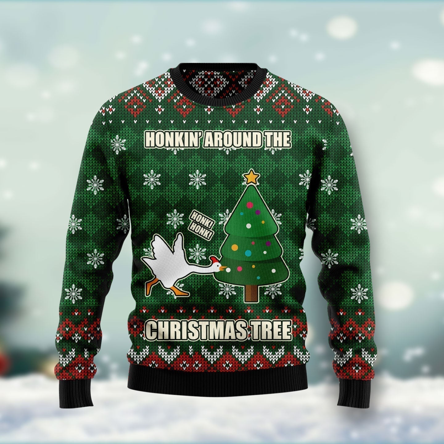 Duck Around Christmas Tree Ugly Christmas Sweater For Men & Women Christmas Gift Sweater US1714 - WeCustomit