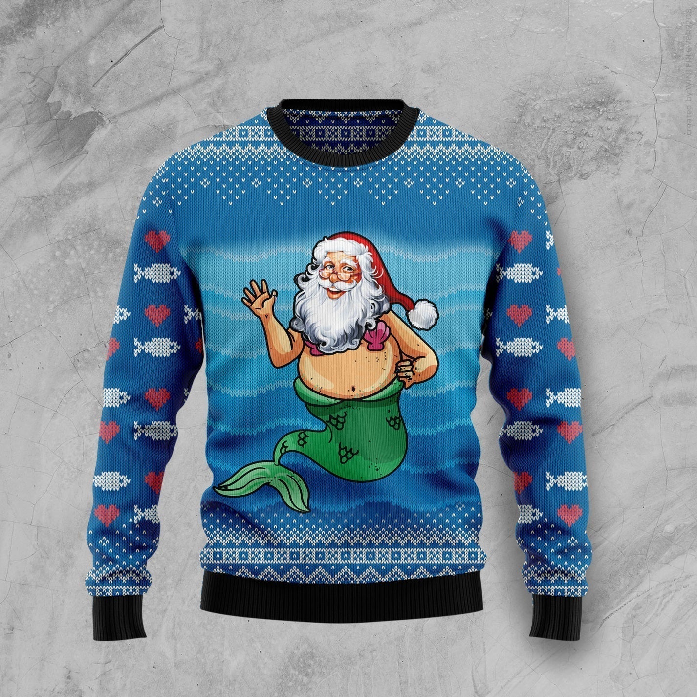 Satan Claus Mermaid Ugly Christmas Sweater For Men & Women Christmas Gift Sweater US3102 - WeCustomit