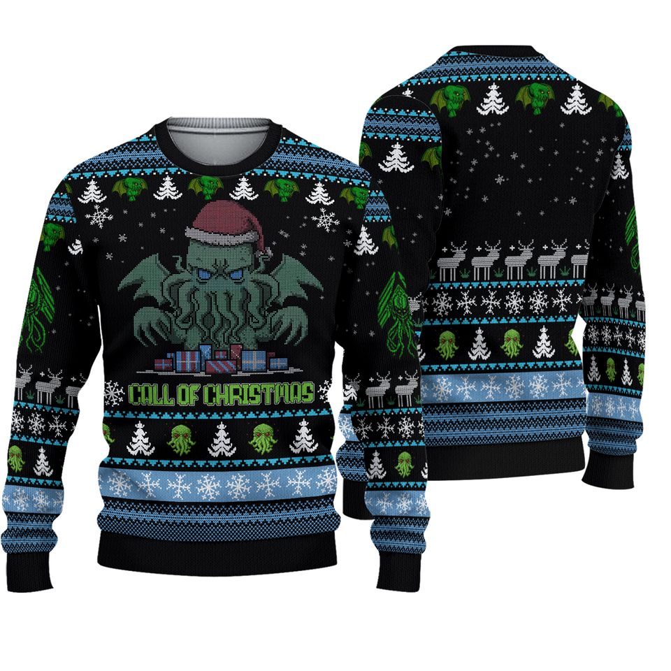 Call Of Cthulhu Ugly Christmas Sweater For Men & Women Christmas Gift Sweater PT916 - WeCustomit