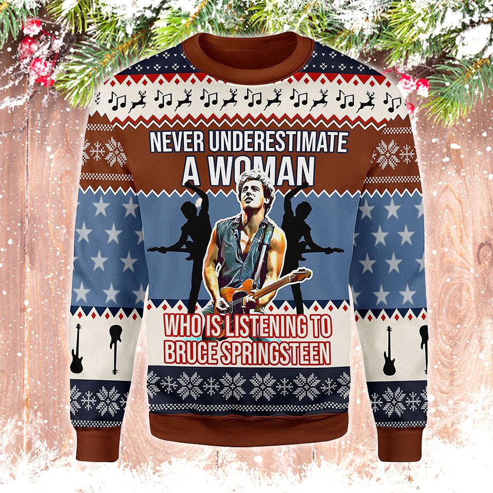 Bru.ce Spring.steen Ugly Christmas Sweater For Men & Women Christmas Gift Sweater PT1030 - WeCustomit
