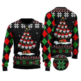 Golf Christmas Tree Snow Ugly Christmas Sweater For Men & Women Christmas Gift Sweater US1381 - WeCustomit
