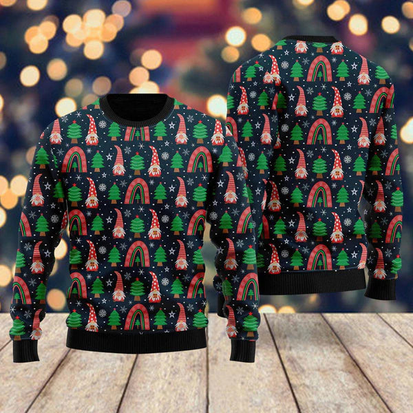 Gnomes With Boho Rainbow Pattern Ugly Christmas Sweater For Men & Women Christmas Gift Sweater US2210 - WeCustomit