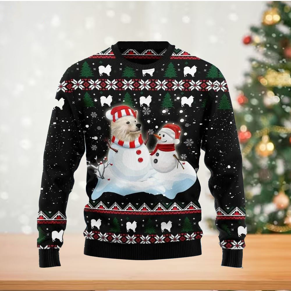 Dog And Snowman Ugly Christmas Sweater For Men & Women Christmas Gift Sweater US2754 - WeCustomit