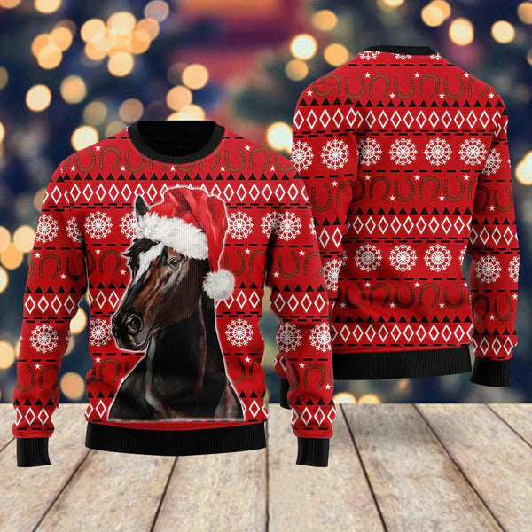 Horse Christmas Ugly Christmas Sweater For Men & Women Christmas Gift Sweater US1071 - WeCustomit