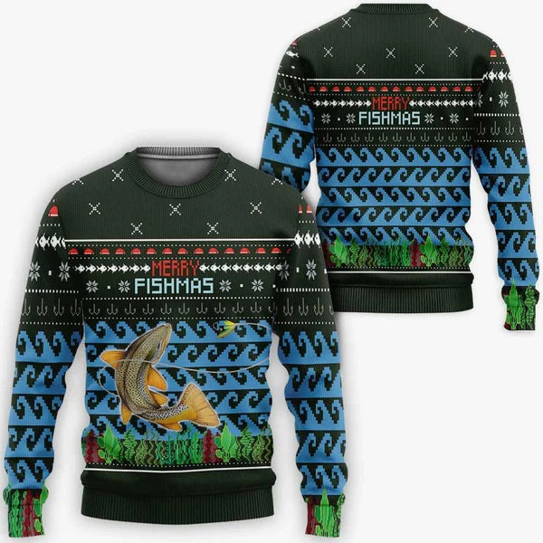 Merry Fishmas Ugly Christmas Sweater For Men & Women Christmas Gift Sweater US1609 - WeCustomit