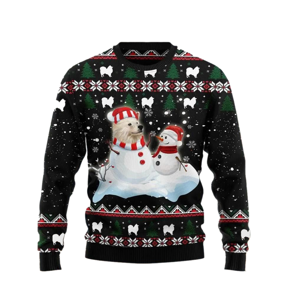 Dog And Snowman Ugly Christmas Sweater For Men & Women Christmas Gift Sweater US2754 - WeCustomit