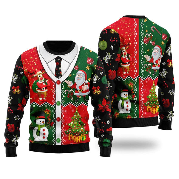 Cardigan Pattern Christmas Ugly Christmas Sweater For Men & Women Christmas Gift Sweater US1072 - WeCustomit