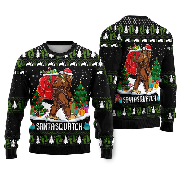 Bigfoot Santasquatch Ugly Christmas Sweater For Men & Women Christmas Gift Sweater US1616 - WeCustomit