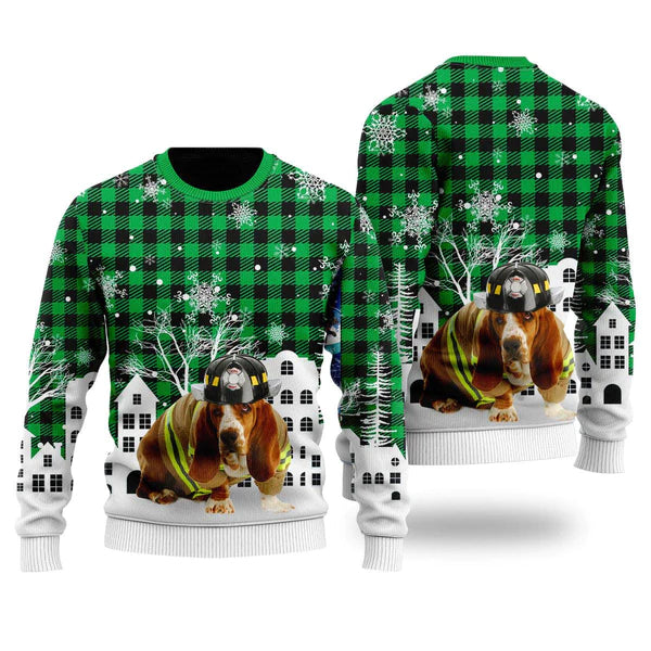 Costume Firefighter In Christmas City Pattern Ugly Christmas Sweater For Men & Women Christmas Gift Sweater US1384 - WeCustomit