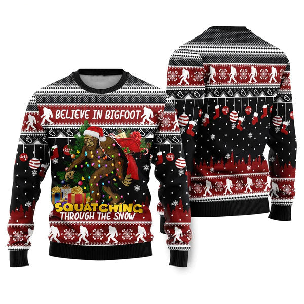 For Bigfoot Lover Ugly Christmas Sweater For Men & Women Christmas Gift Sweater US1985 - WeCustomit