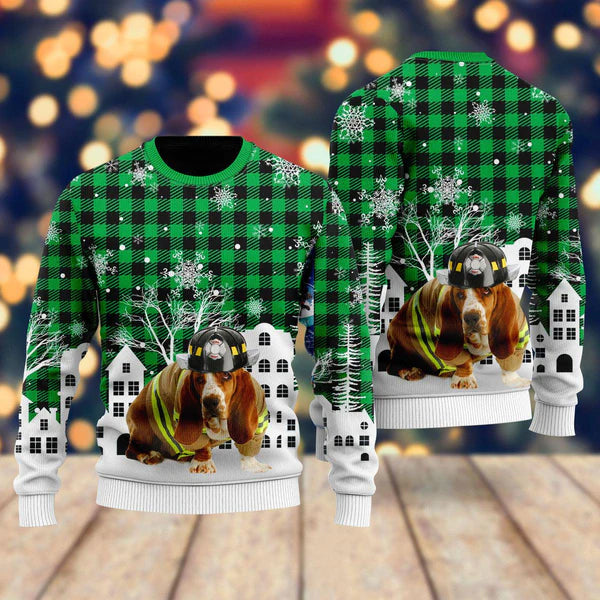 Costume Firefighter In Christmas City Pattern Ugly Christmas Sweater For Men & Women Christmas Gift Sweater US1384 - WeCustomit