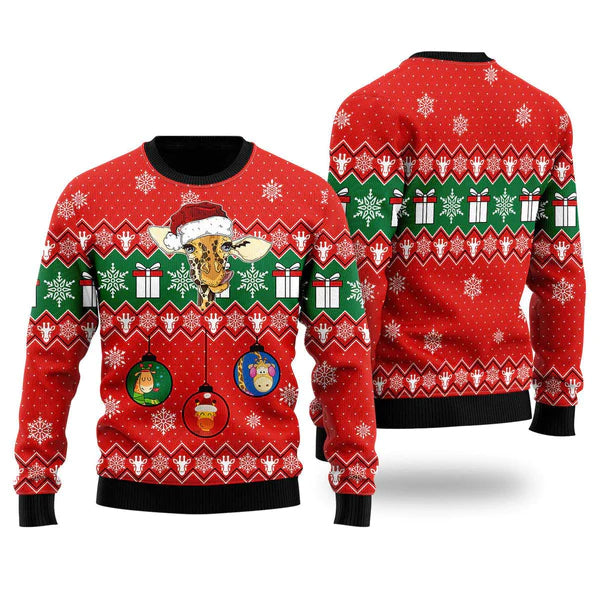 Lovely Giraffe Ugly Christmas Sweater For Men & Women Christmas Gift Sweater US1617 - WeCustomit