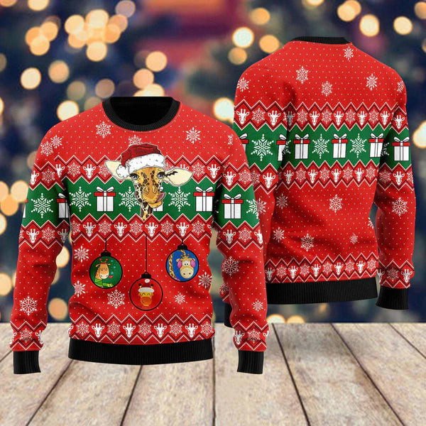 Lovely Giraffe Ugly Christmas Sweater For Men & Women Christmas Gift Sweater US1617 - WeCustomit