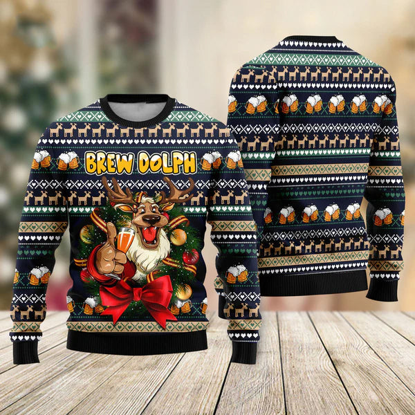 Reindeer Funny Ugly Christmas Sweater For Men & Women Christmas Gift Sweater US2289 - WeCustomit