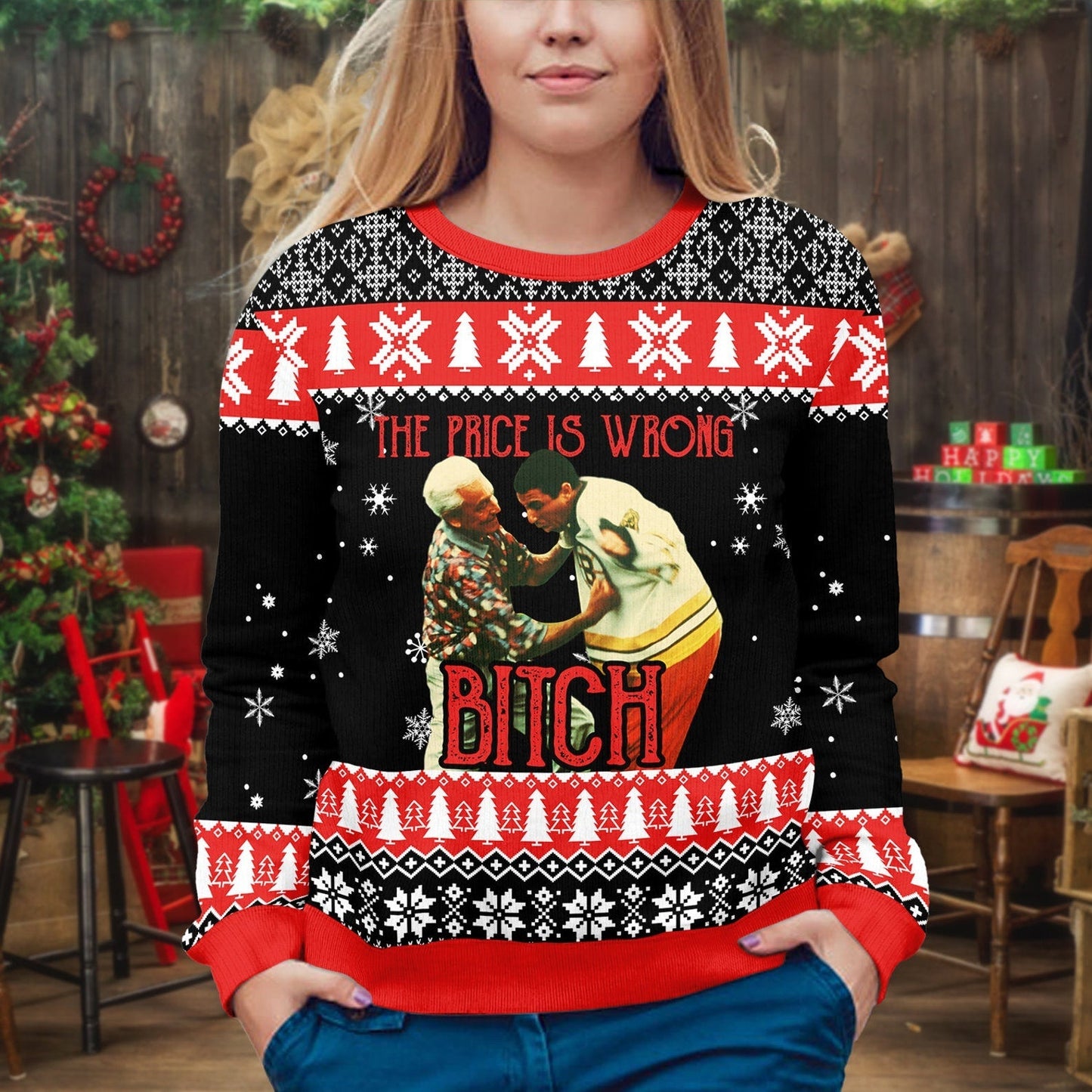 The Price Is Wrong Christmas Ugly Sweater, Retro Quote Sweatshirt, Gift For Him Her Vintage Movies TV Show Quote Unisex Crew Neck Sweatshirt - WeCustomit