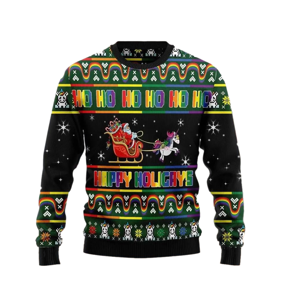 Happy Holigays Ugly Christmas Sweater For Men & Women Christmas Gift Sweater US2735 - WeCustomit