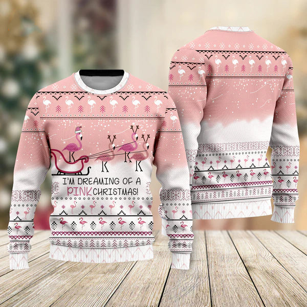 Flamingo Dream Ugly Christmas Sweater For Men & Women Christmas Gift Sweater US1747 - WeCustomit