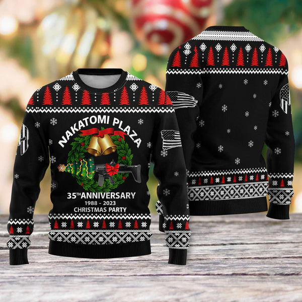 Warrior Nakatomi Plaza Ugly Christmas Sweater For Men & Women Christmas Gift Sweater US3782 - WeCustomit