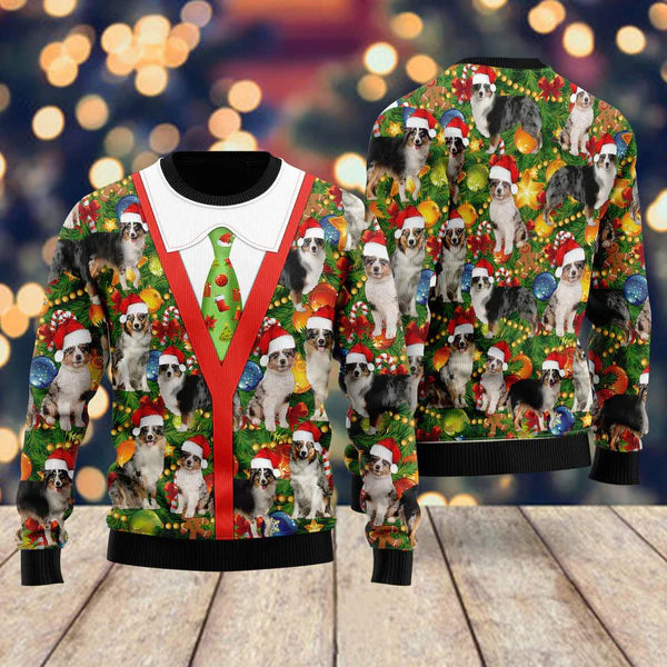 Dogs Xmas Pine Ugly Christmas Sweater For Men & Women Christmas Gift Sweater US2040 - WeCustomit