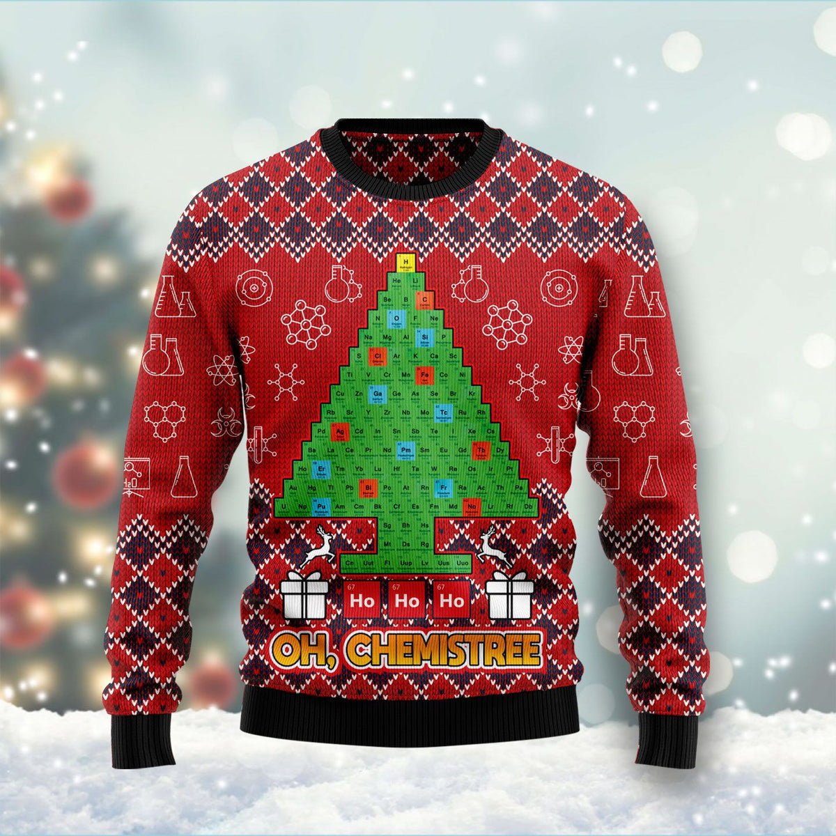 Ho Ho Ho Oh Chemistree Ugly Christmas Sweater For Men & Women Christmas Gift Sweater US1211 - WeCustomit