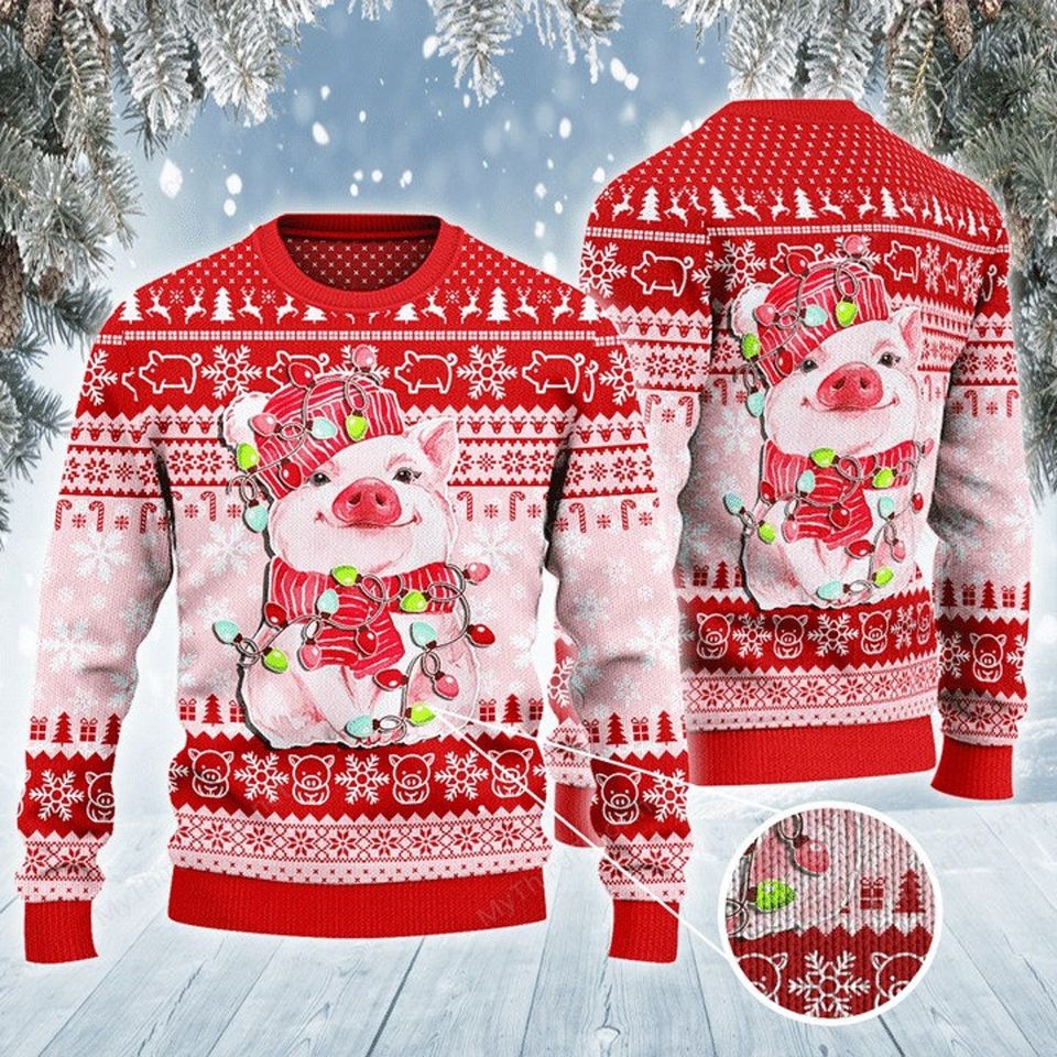 Pig Christmas Ugly Christmas Sweater For Men & Women Christmas Gift Sweater PT989 - WeCustomit