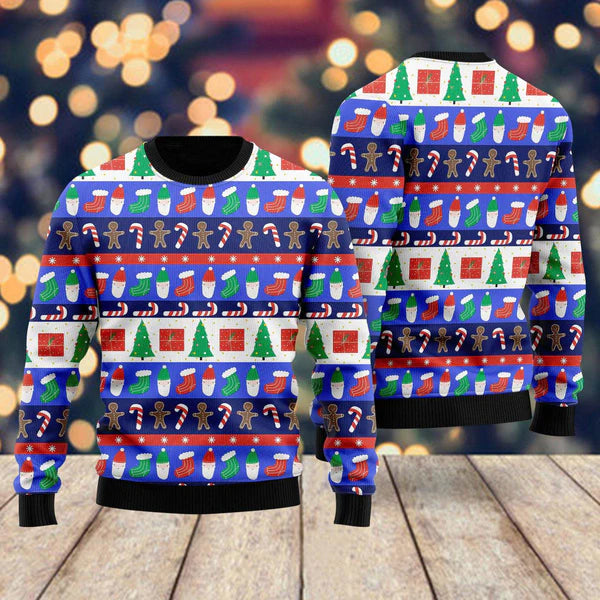 Striped Wonderful Holiday Christmas Ugly Christmas Sweater For Men & Women Christmas Gift Sweater US1076 - WeCustomit