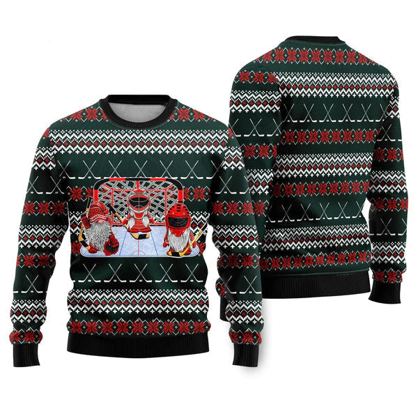 Santa Hockey Ugly Christmas Sweater For Men & Women Christmas Gift Sweater US2313 - WeCustomit