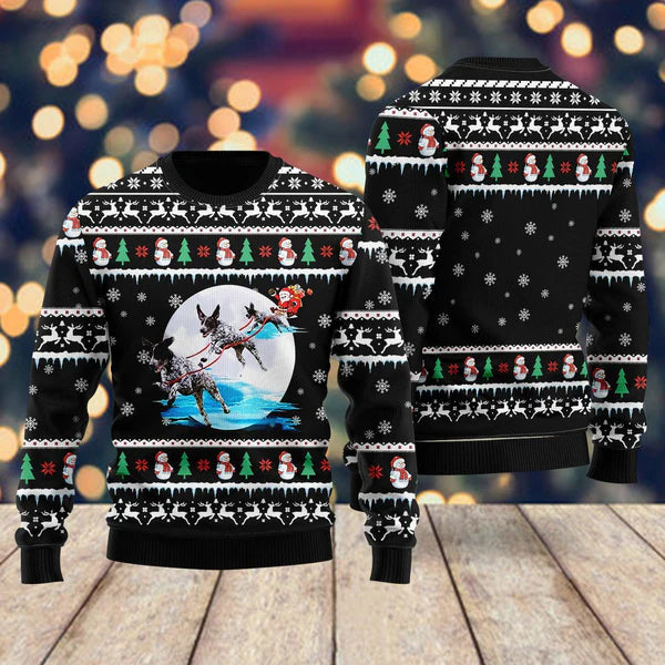 German Shorthaired Pointer Santa On Highway Ugly Christmas Sweater For Men & Women Christmas Gift Sweater US2219 - WeCustomit