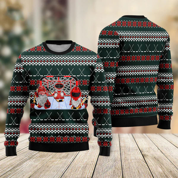 Santa Hockey Ugly Christmas Sweater For Men & Women Christmas Gift Sweater US2313 - WeCustomit