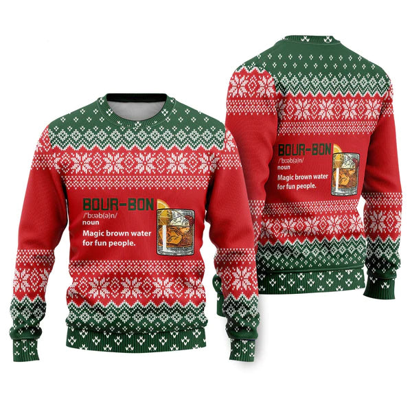 Bourbon Noun Ugly Christmas Sweater For Men & Women Christmas Gift Sweater US1620 - WeCustomit