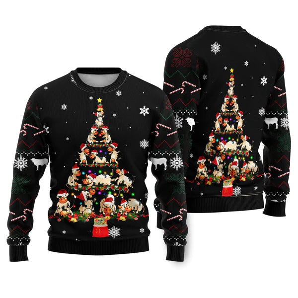 Cute Cow Ugly Christmas Sweater For Men & Women Christmas Gift Sweater US1621 - WeCustomit
