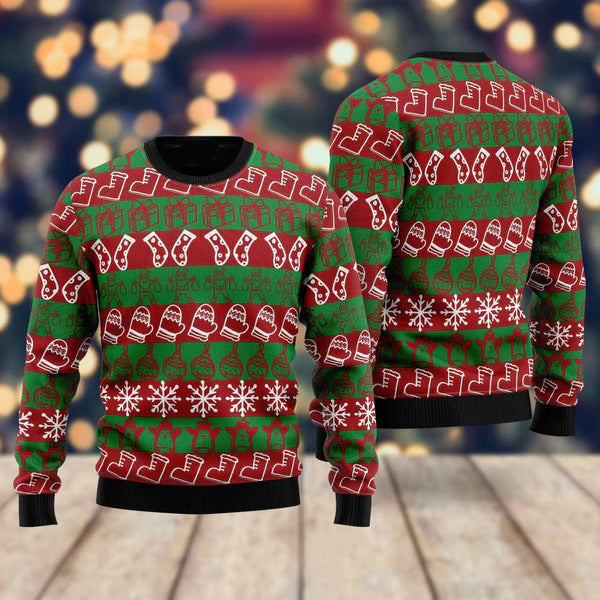 Stocking Pattern Christmas Ugly Christmas Sweater For Men & Women Christmas Gift Sweater US1082 - WeCustomit
