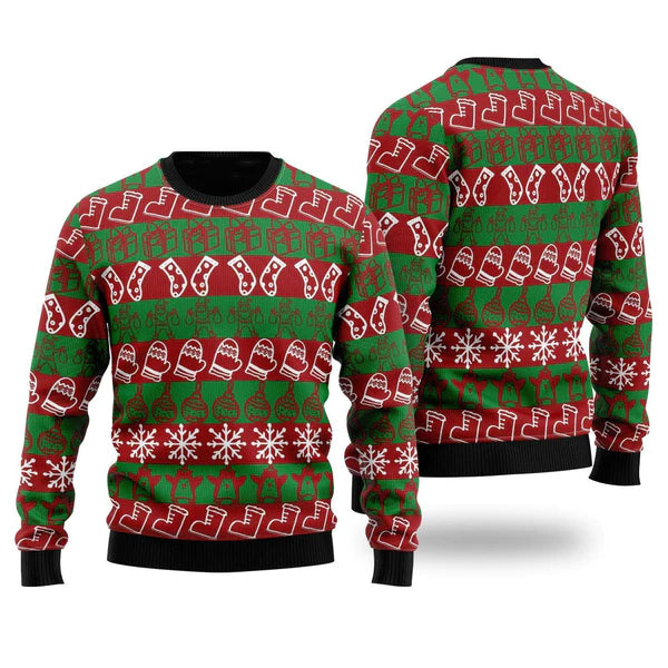 Stocking Pattern Christmas Ugly Christmas Sweater For Men & Women Christmas Gift Sweater US1082 - WeCustomit