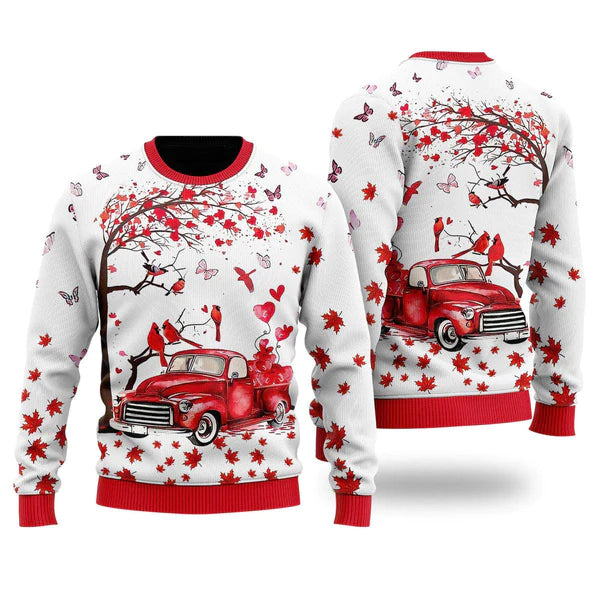 Spring Red Truck Ugly Christmas Sweater For Men & Women Christmas Gift Sweater US1991 - WeCustomit
