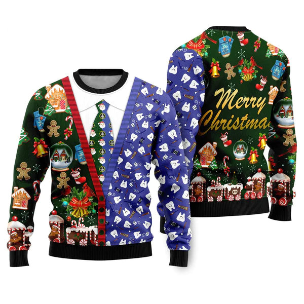 Dentist Merry Christmas Ugly Christmas Sweater For Men & Women Christmas Gift Sweater US1086 - WeCustomit