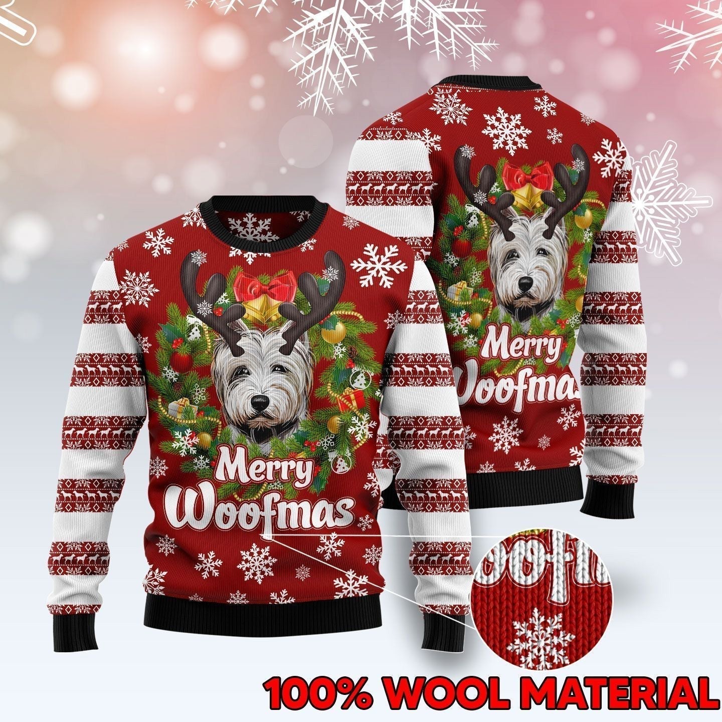 Merry Woofmas Ugly Christmas Sweater For Men & Women Christmas Gift Sweater US3231 - WeCustomit