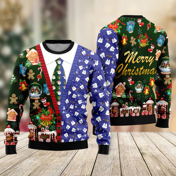 Dentist Merry Christmas Ugly Christmas Sweater For Men & Women Christmas Gift Sweater US1086 - WeCustomit
