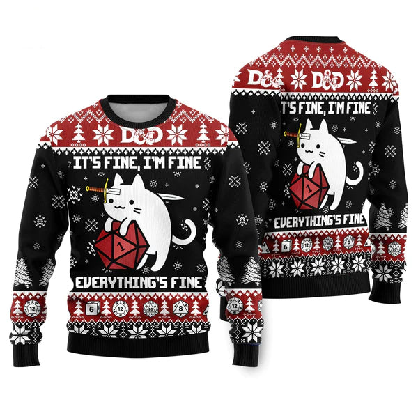Dungeons and Dragon Ugly Christmas Sweater For Men & Women Christmas Gift Sweater US1787 - WeCustomit